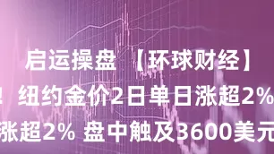 启运操盘 【环球财经】新高不止！纽约金价2日单日涨超2% 盘中触及3600美元上方
